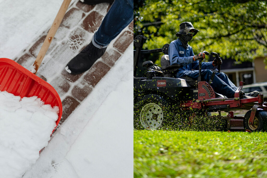 HOA community common area maintenance - snow removal, lawn care, irrigation, and more