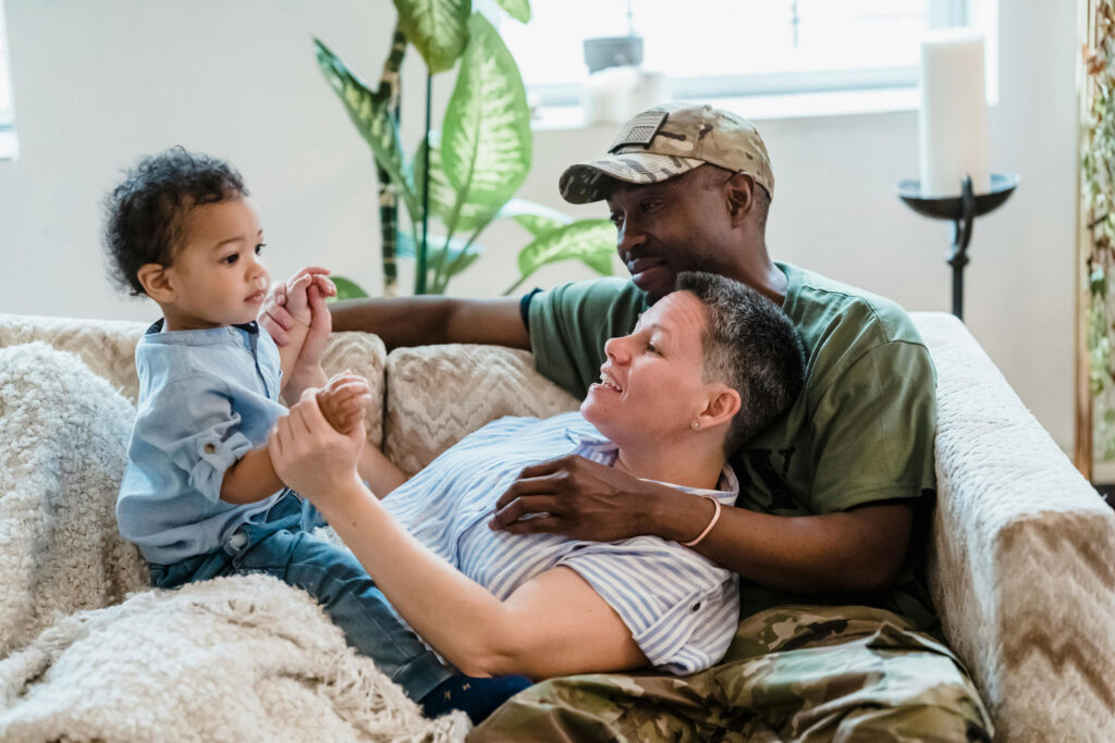 Happy family living in an HOA community