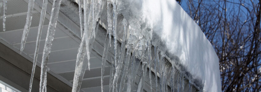 Ice damn on roof in an HOA